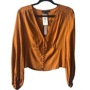 Sanctuary Blouse, Size MEDIUM, Gold, Washable